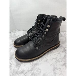 Birkenstock Bryson Women's Black Pebbled Leather Lace Up Boots Size 39 E EU Soft